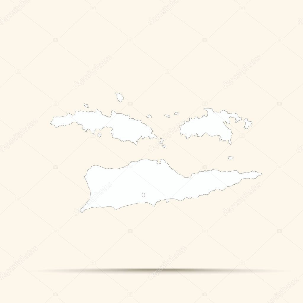 White United States Virgin Islands Map Illustration