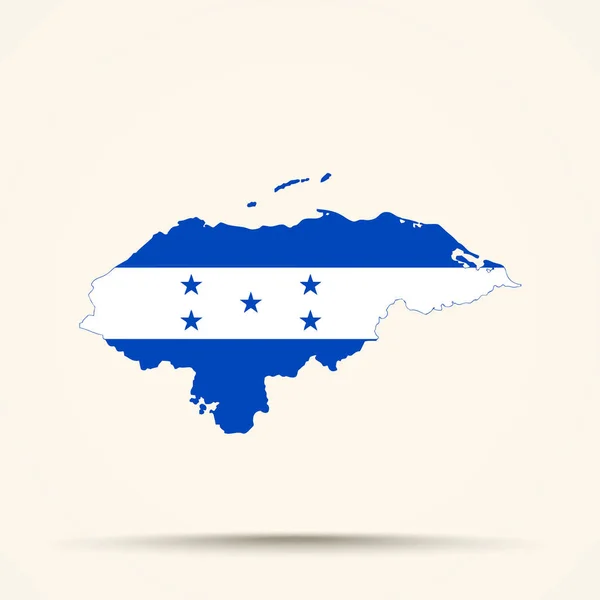 Karte der honduras in honduras Flaggenfarben — Stockvektor