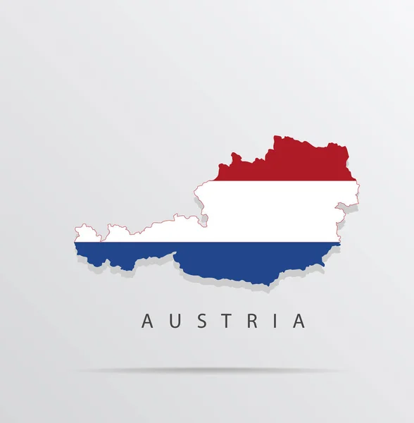 Vector map of Austria combined with Netherlands flag. — Stock Vector