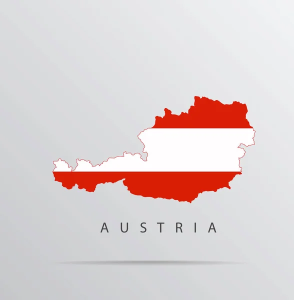 Vector map of Austria combined with Austria flag. — Stock Vector