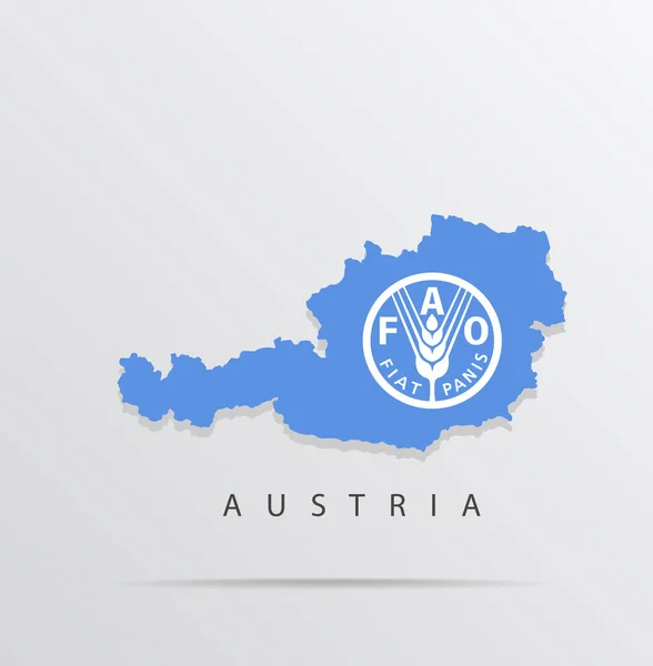 Vector map of Austria combined with Food and Agriculture Organization of the United Nations (FAO) flag. — Stock Vector