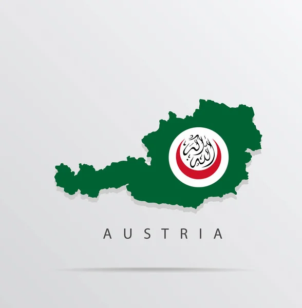Carte vectorielle de l'Autriche combinée avec l'Organisation de la Coop islamique — Image vectorielle