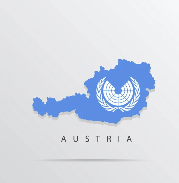 Vector map of Austria combined with United Nations Parliamentary Assembly (UNPA) flag. — Stock Vector