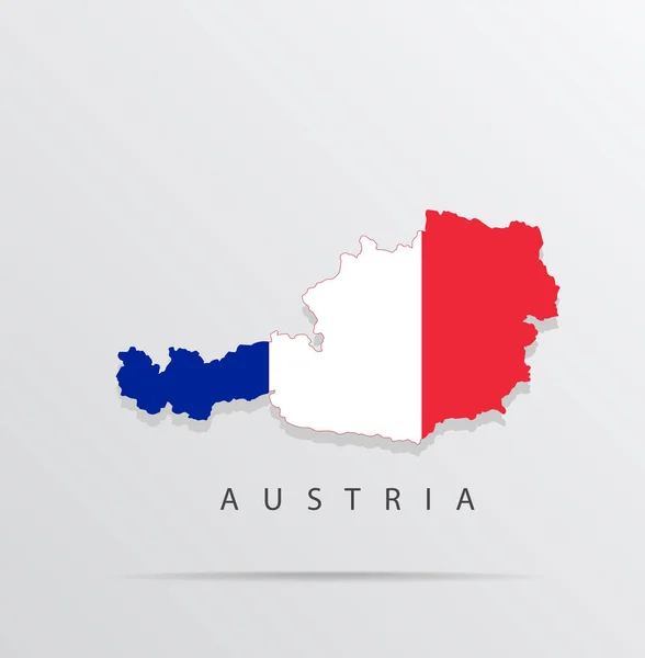 Vector map of Austria combined with France flag. — Stock Vector