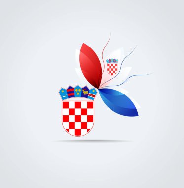 Hırvatistan arması ve bayrağı ile grafik simgesi