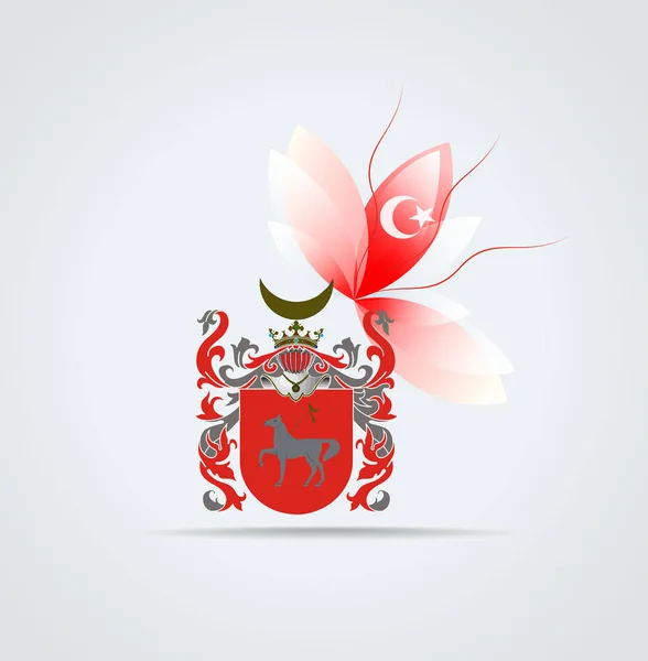 Icône graphique avec les armoiries et le drapeau de Lipka Tatars — Image vectorielle