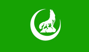 Bashkirs ethnic groups flag vector icon