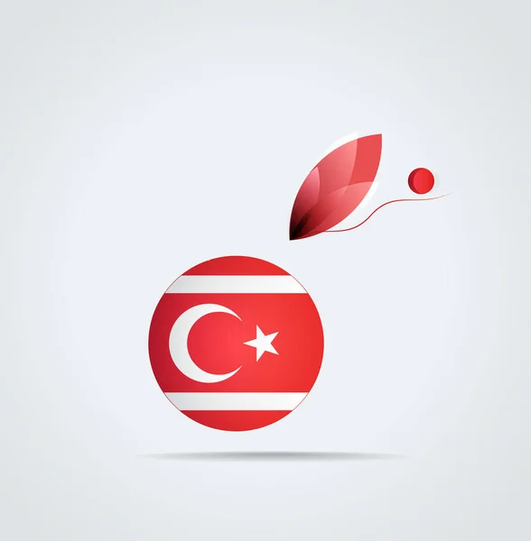 Διάνυσμα Γραφική εικόνα με σημαία και φτερό των Μεσκέτιων Τούρκων (Ahiska Turks) — Διανυσματικό Αρχείο