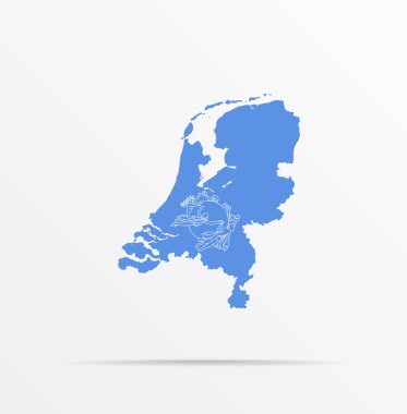 Hollanda vektör haritası UPU bayrağıyla birleştirildi.