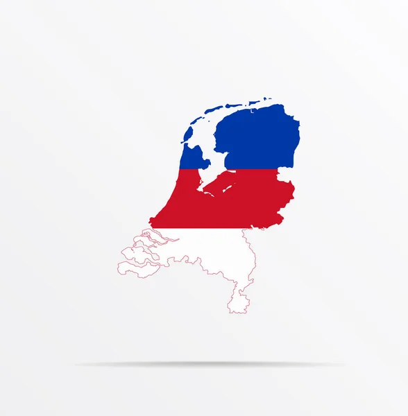 Mapa Vetorial Holanda Combinado Com Bandeira Grupos Étnicos Sorbs — Vetor de Stock