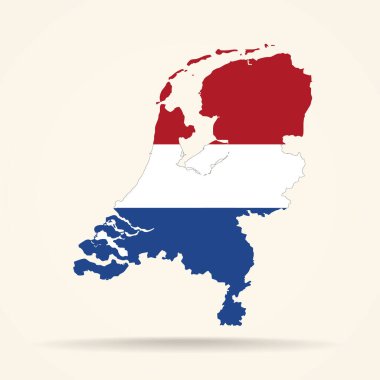 Hollanda 'nın Hollanda bayrak renkleri haritası