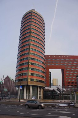 Rotterdam cityscape, trafik, binalar, mimari.