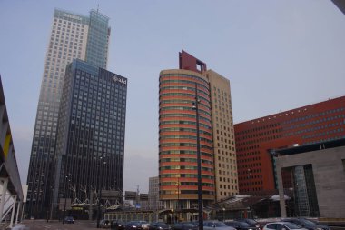Rotterdam cityscape, trafik, binalar, mimari.