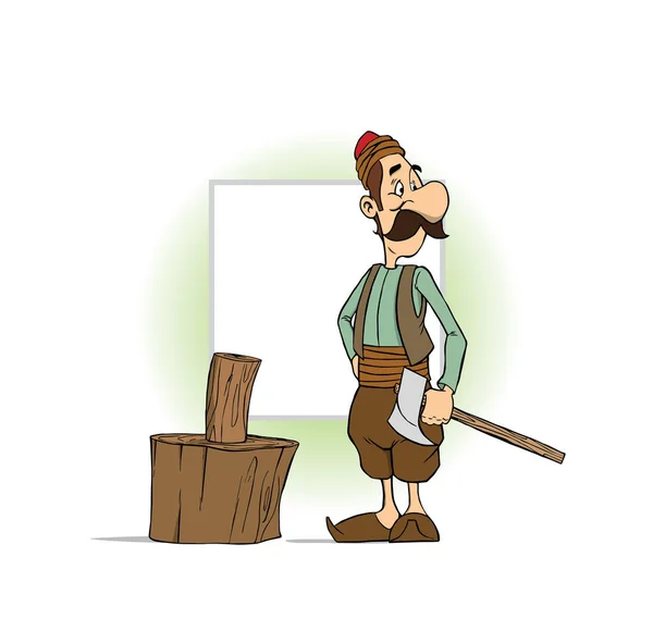 Nasreddin hodja voisin, Woodman, Fermier — Image vectorielle