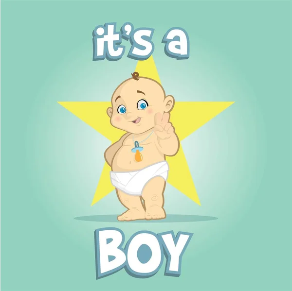 Jedná Chlapce Baby Vektor Znak Ilustraci — Stockový vektor