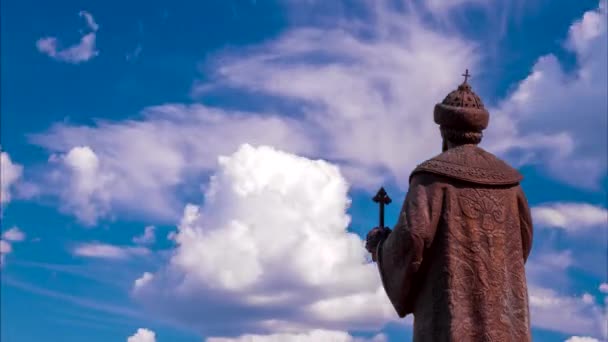 Monumento ao czar Fyodor Ivanovich (timelapse ) — Vídeo de Stock