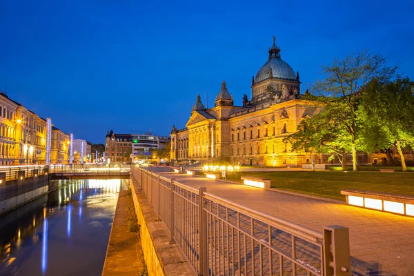 The night townscape of Leipzig — Stock Photo, Image