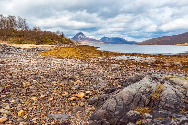 Fjordbotn na wyspie Senja w Norwegii — Zdjęcie stockowe