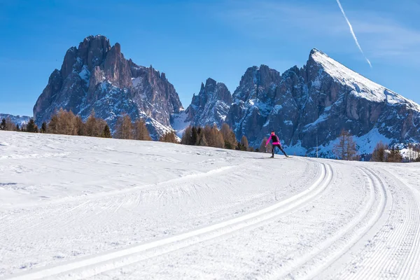 Das Skigebiet Gröden — Stockfoto