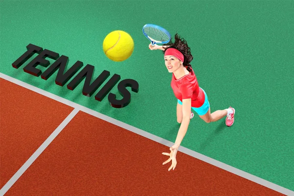 A tennis girl in action — Stock Photo, Image