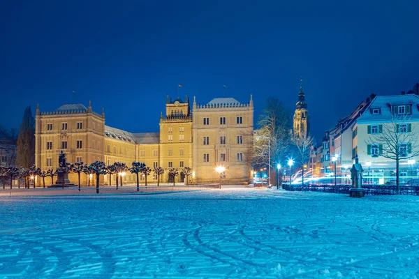 Wietrzny Widok Pałac Ehrenburg Nocy Coburg Bawaria Niemcy — Zdjęcie stockowe