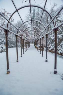 Almanya'da Coburg yakınlarındaki Hohenstein kalesinin wintry sahneleri