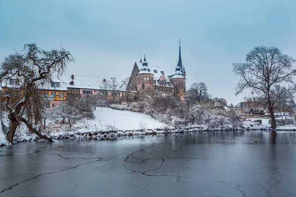 Escenas Invernales Del Castillo Ahorn Coburgo Baviera Alemania — Foto de Stock