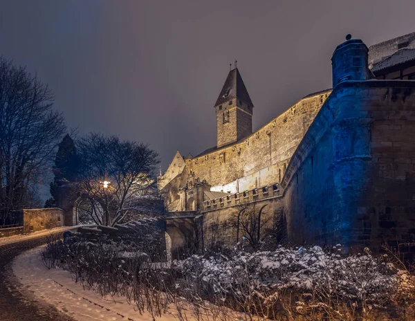 Scènes Nocturnes Château Veste Cobourg Allemagne — Photo