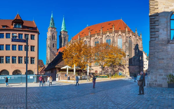 Нюрнберг Німеччина Circa Жовтня 2016 Санкт Sebaldus Kirche Rathausplatz Місті — стокове фото