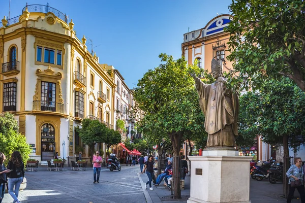 Sevilla Španělsko Circa Říjen 2019 Catedral Sevilla Plaza Del Triunfo — Stock fotografie