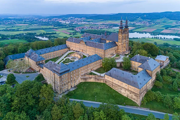 Banz Abbey Takma Kloster Banz Bavyera Almanya Air West Görünümü — Stok fotoğraf