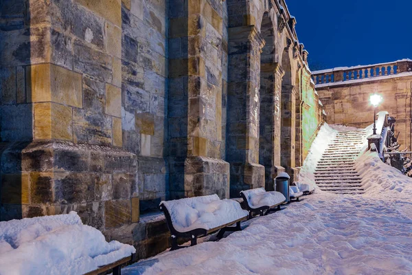 Escenas Nocturnas Ciudad Coburgo Invernal Alemania — Foto de Stock