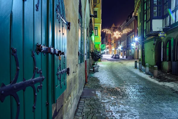 Coburg Alemania Circa Enero 2010 Calles Invernales Coburgo Noche Baviera — Foto de Stock