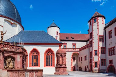 Wuerzburg, Almanya - yaklaşık Ağustos, 2018: Kale Festung Marienberg Wuerzburg Almanya