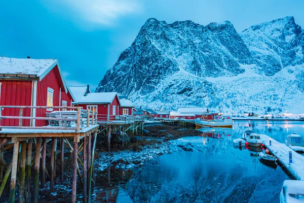 Rybářské Vesnice Reine Lofoten Islands Noci Norsko — Stock fotografie