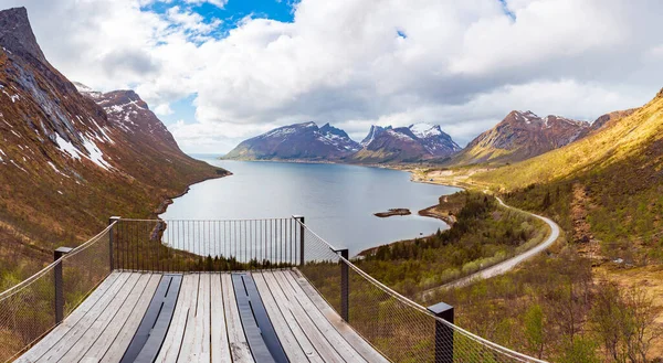 Zobrazení Krajiny Ostrova Senja Polárním Kruhem Norsku — Stock fotografie