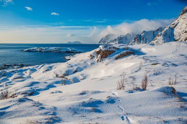Lofoten Adaları west sonuna yakın bir i Lofoten Köyü, Norveç