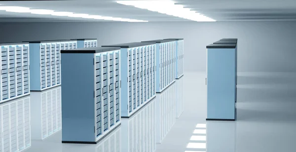 Illustration Med Ett Modernt Serverrum Eller Datalagring — Stockfoto