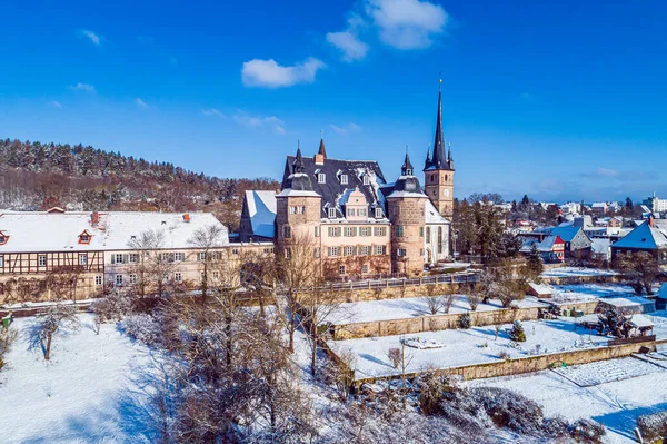 Vzdušný Pohled Zámek Ahorn Coburgu Bavorsko Německo — Stock fotografie