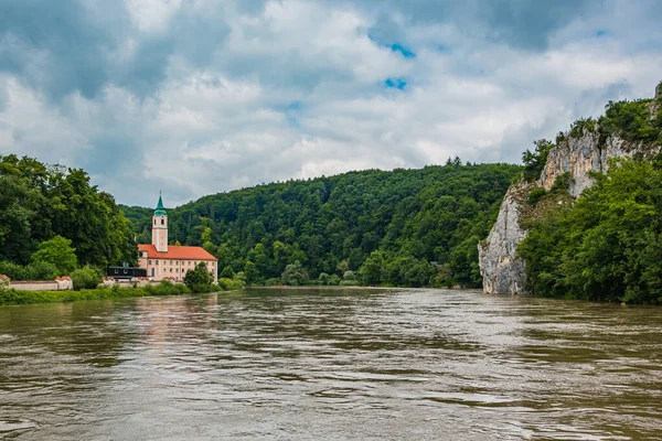 Banco Rio Danúbio Abadia Weltenburg Perto Regensburg Baviera Alemanha — Fotografia de Stock