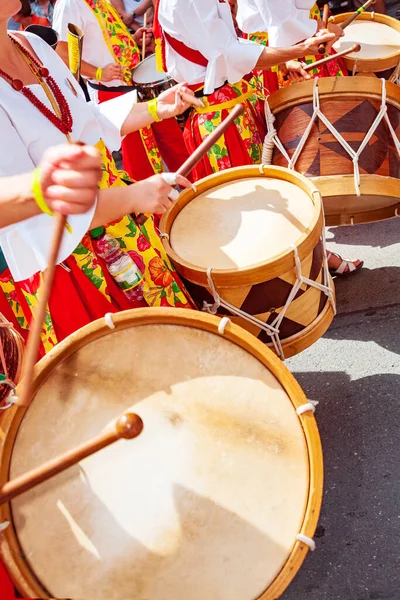 Sambamuzikanten Nemen Deel Aan Het Jaarlijkse Sambafestival Coburg Duitsland — Stockfoto