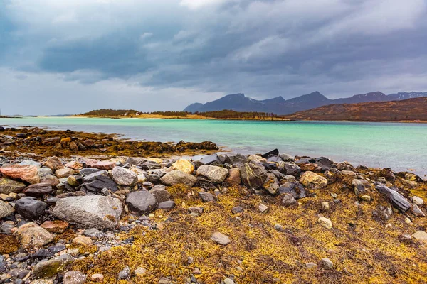 Vista Del Paesaggio Dell Isola Senja Vicino Straumsnes Norvegia — Foto Stock