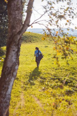 Golf sopasıyla bayan golfçü