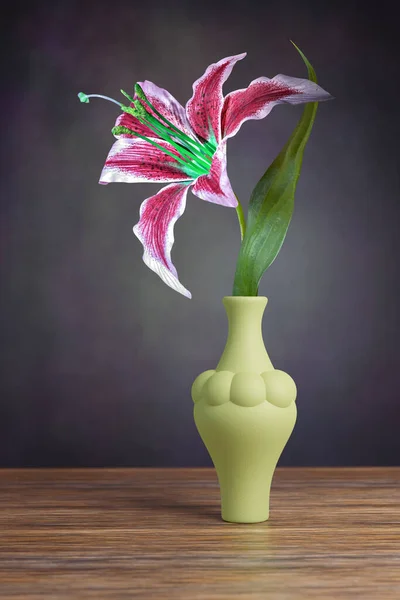 Prosta Martwa Natura Lilii Kwiat Wazonie — Zdjęcie stockowe
