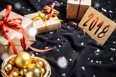 Yılbaşı yeni yıl kutlama süslemeleri kavramı