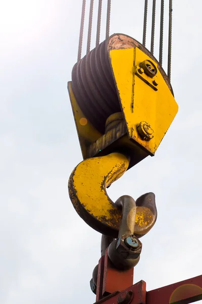 Crochet Grue Sur Ciel Léger Lumière Soleil Fermeture — Photo