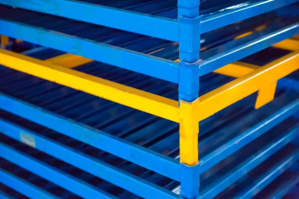 Blue and yellow warehouse industrial shelving storage system shelving metal pallet racking