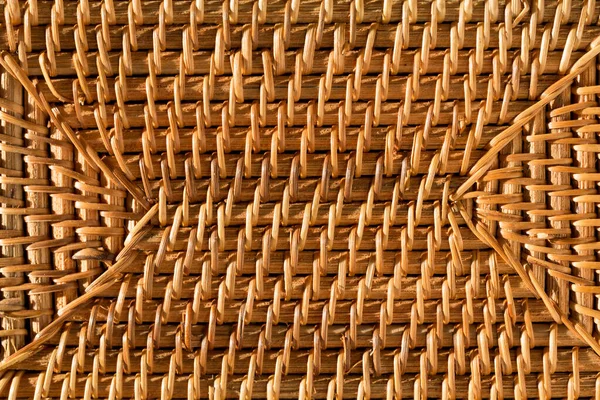 Round placemat texture closeup or Bamboo bag. Natural macro background. Bamboo macro