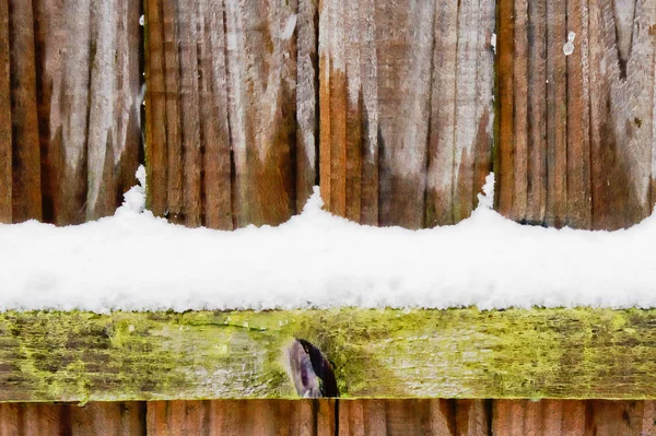 Neve su una recinzione — Foto Stock