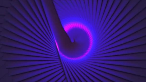 3D lila abstrakter psychedelischer Tunnel — Stockvideo